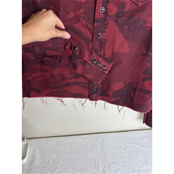 Saint Laurent Red Camouflage Button-Up Shirt - Picture 3 of 3